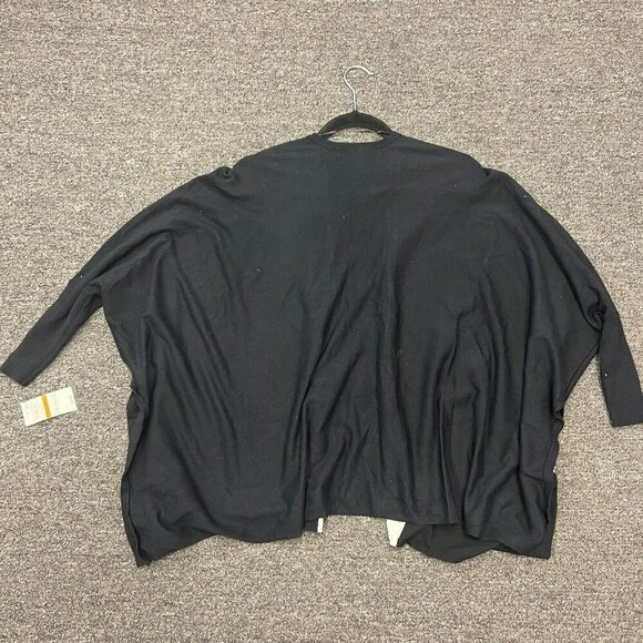 Alfani Womens Black Striped Open Front Dolman Sleeve Wrap Cardigan Sweater PS - Picture 5 of 16